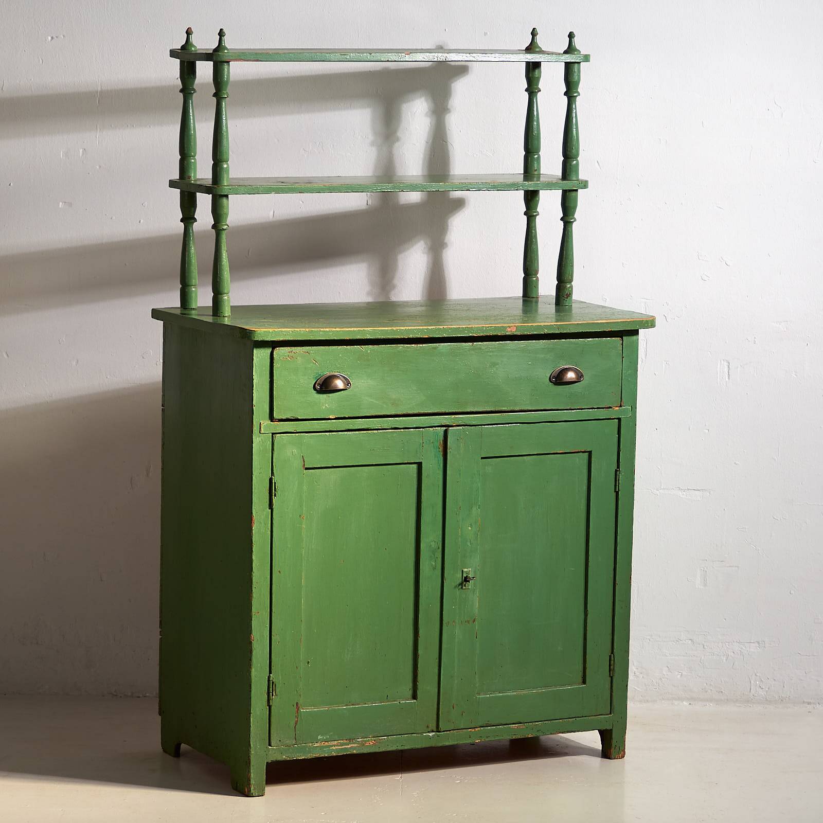 Antique emerald green kitchen cabinet (circa 1920)
