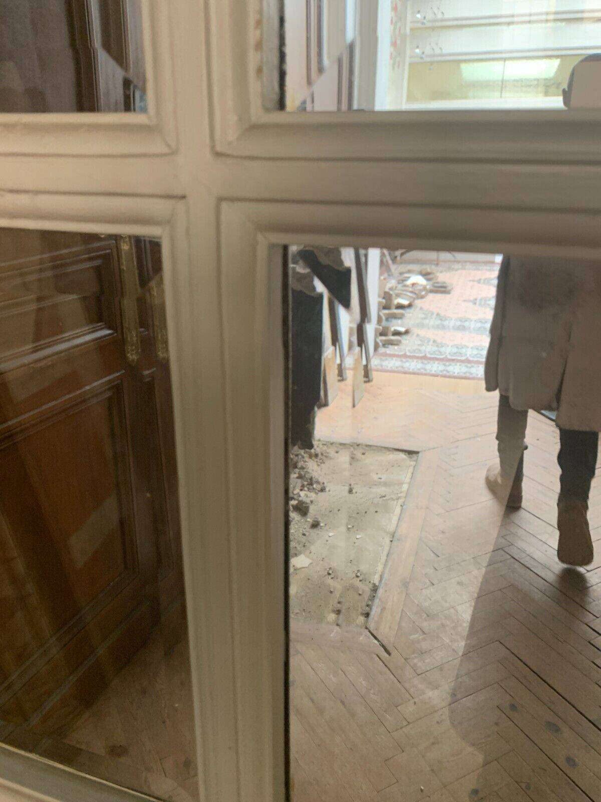 Double separation doors with transom and beveled glass 20th century