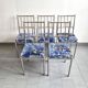 Suite de 5 chaises faux-bambou vintage 1970
