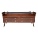 High-Quality Walnut Chest of Drawers with a Thick Glass Top, Italy