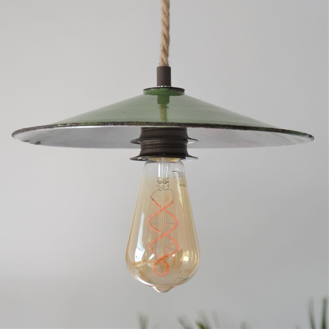 Industrial suspension, green enamel shade