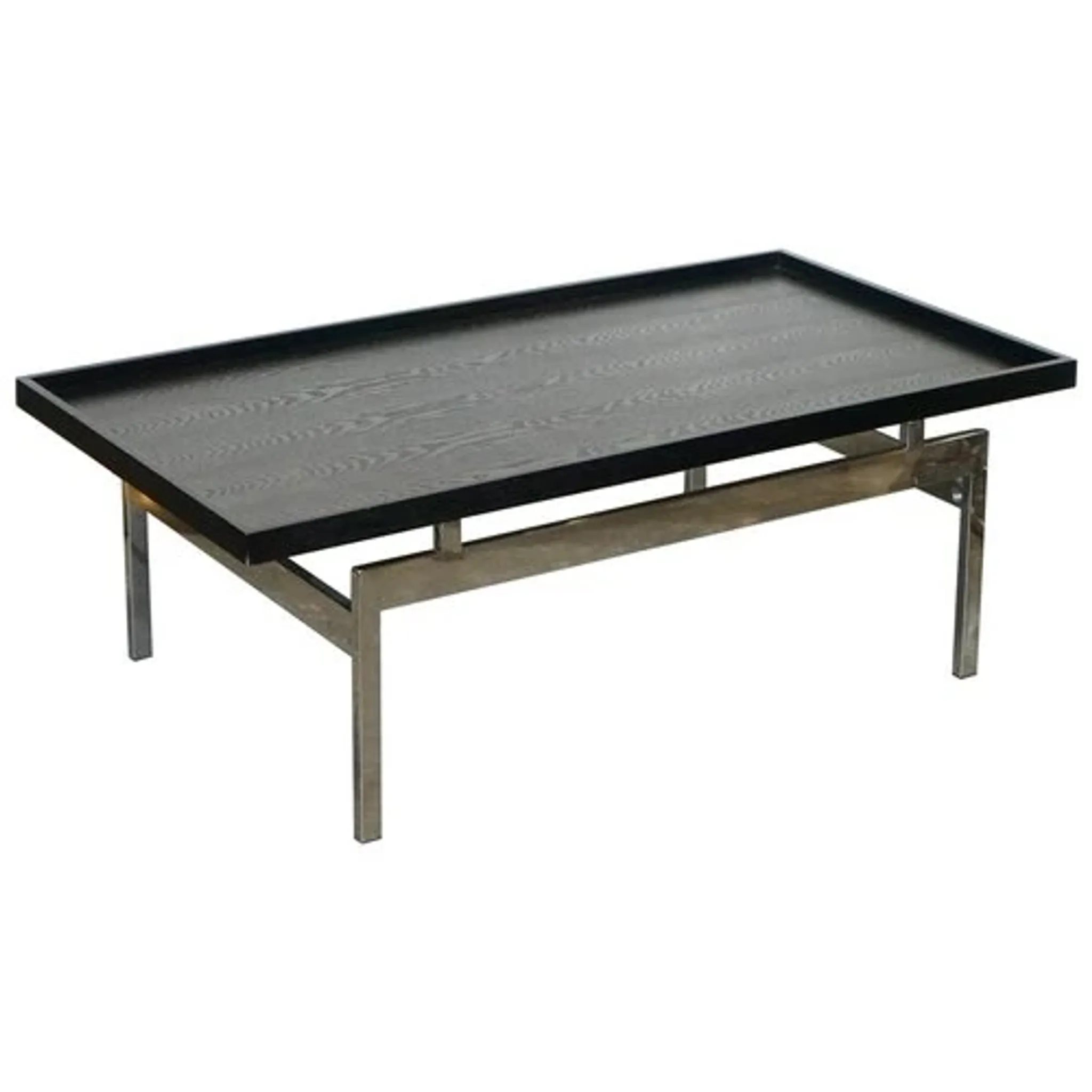Black Art Deco Coffee Table with Stainless Steel by Casa Padrino