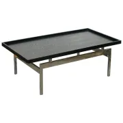 Black Art Deco Coffee Table with Stainless Steel by Casa Padrino