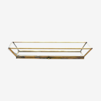Double-bottomed glass and brass deco tray