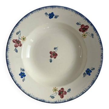Mary-Lou hand-painted deep plate Digoin Sarreguemines