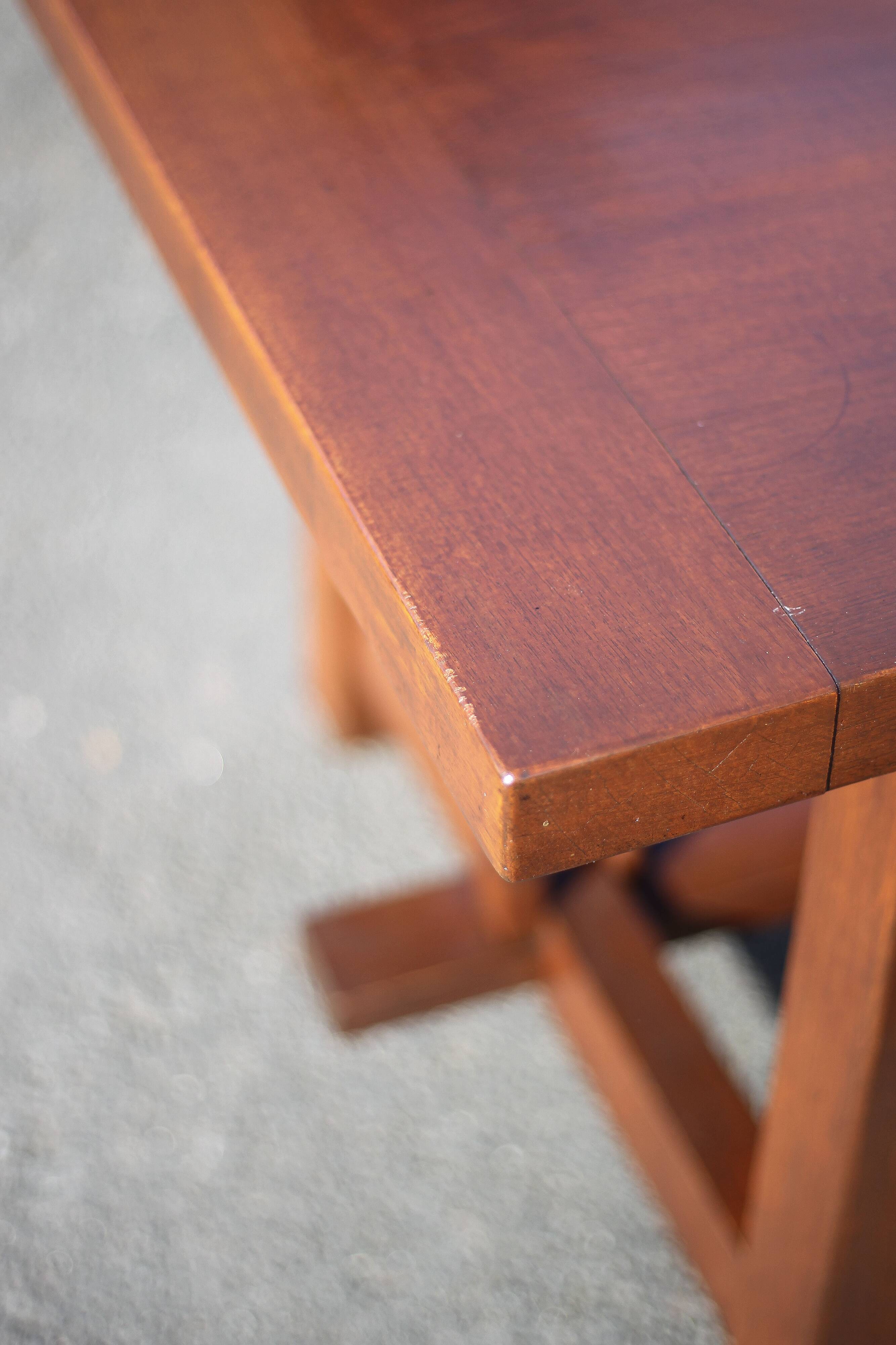 Farmhouse table with extensions and its 2 benches, living room table, solid wood table, kitchen, chalet, ca