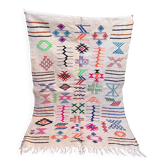 Tapis berbère en laine fait main – Kilim marocain bohème coloré