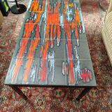 Vintage 1970s coffee table in Valauris style