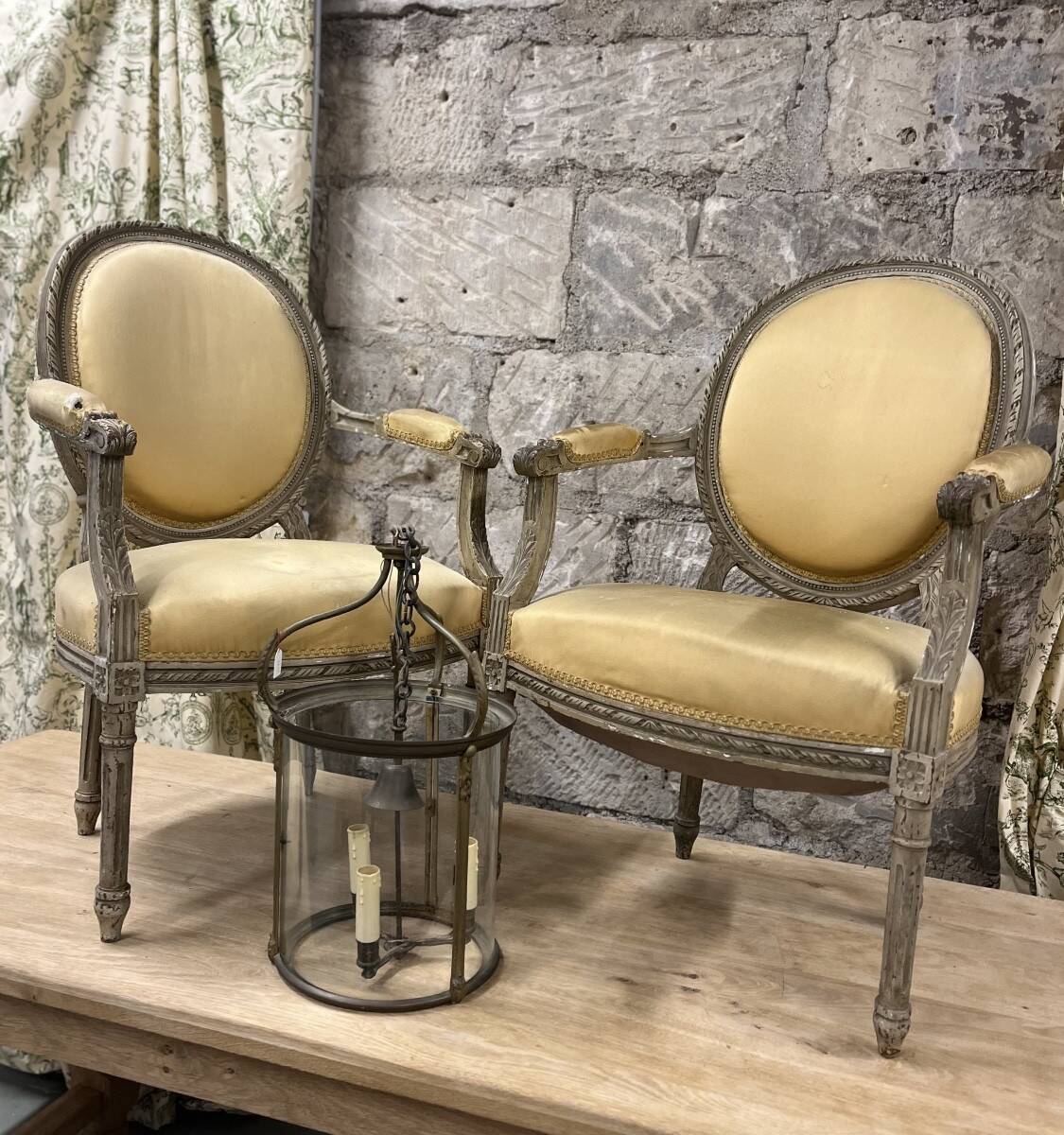Pair of medallion armchairs
