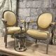 Pair of medallion armchairs