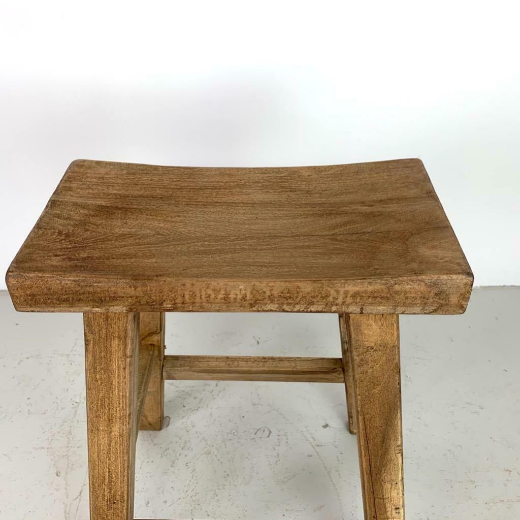 Rustic wooden vintage bar tabouret