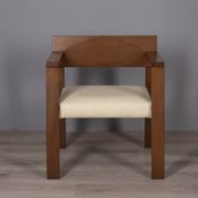 Vintage italian armchair in wood and leather, 1980s
