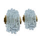 Pair of vintage wall lamps, glass and bronze gilded with fine gold