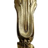 Paire d'appliques Art Nouveau en bronze doré et verre moulé dépoli