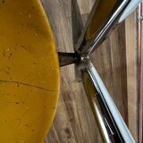 Chaise yamakado, chrome et skaï jaune