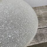 1980s speckled glass pendant light, grey and white