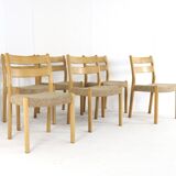 Lot de 6 chaises en chêne EMC Mobler 'Lem' - design danois - chêne