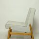 Fauteuil moderne en bois design scandinave gris clair 1970 rénové bois naturel chaise de salon