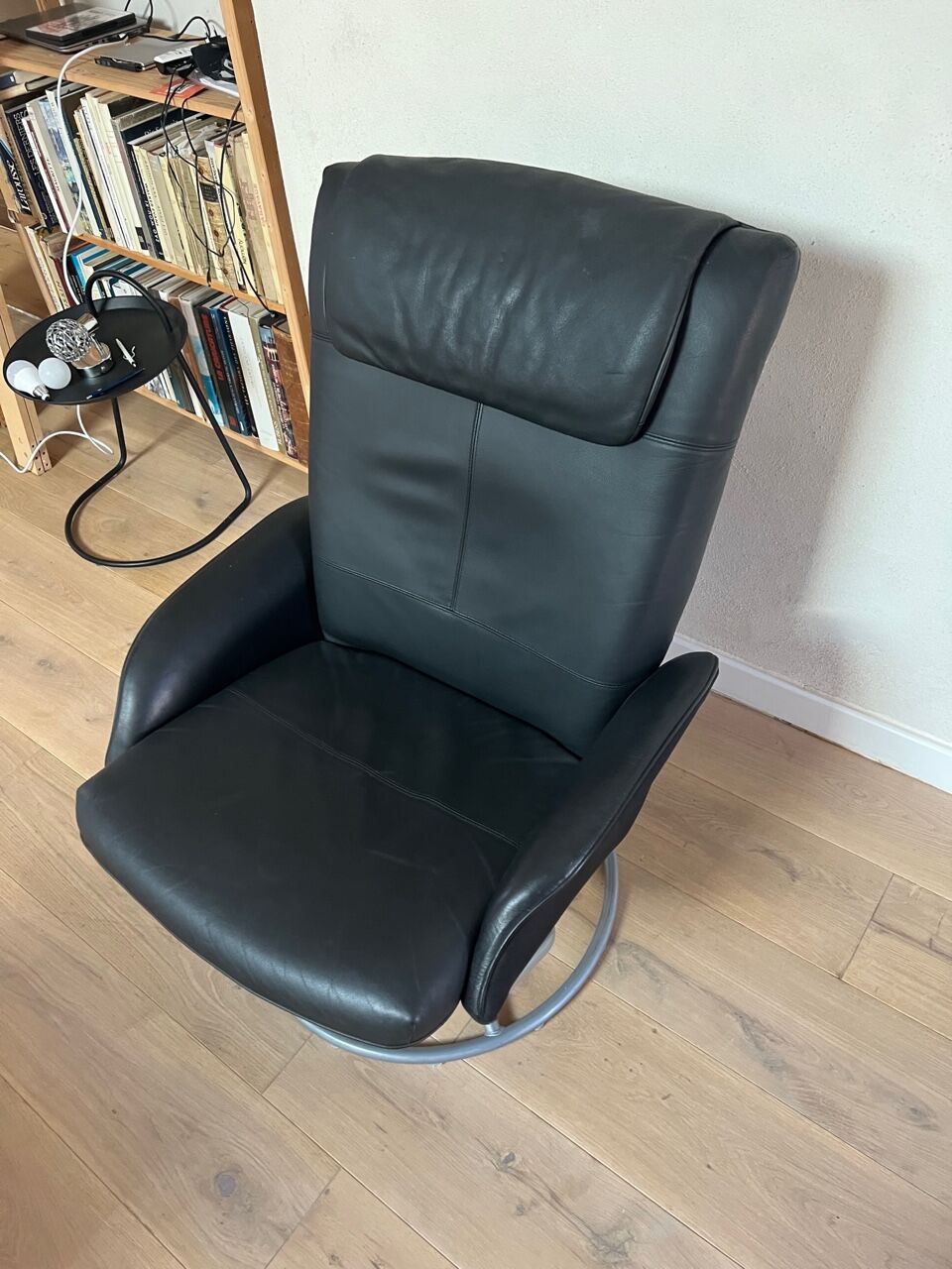 Ikea malung leather armchairs black