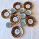 6 litron cups and saucers - oven blue and gold - Limoges porcelain