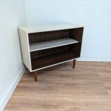 Vintage wood and white storage unit