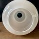 White opaline pendant light with floral decor from the 60s and 70s