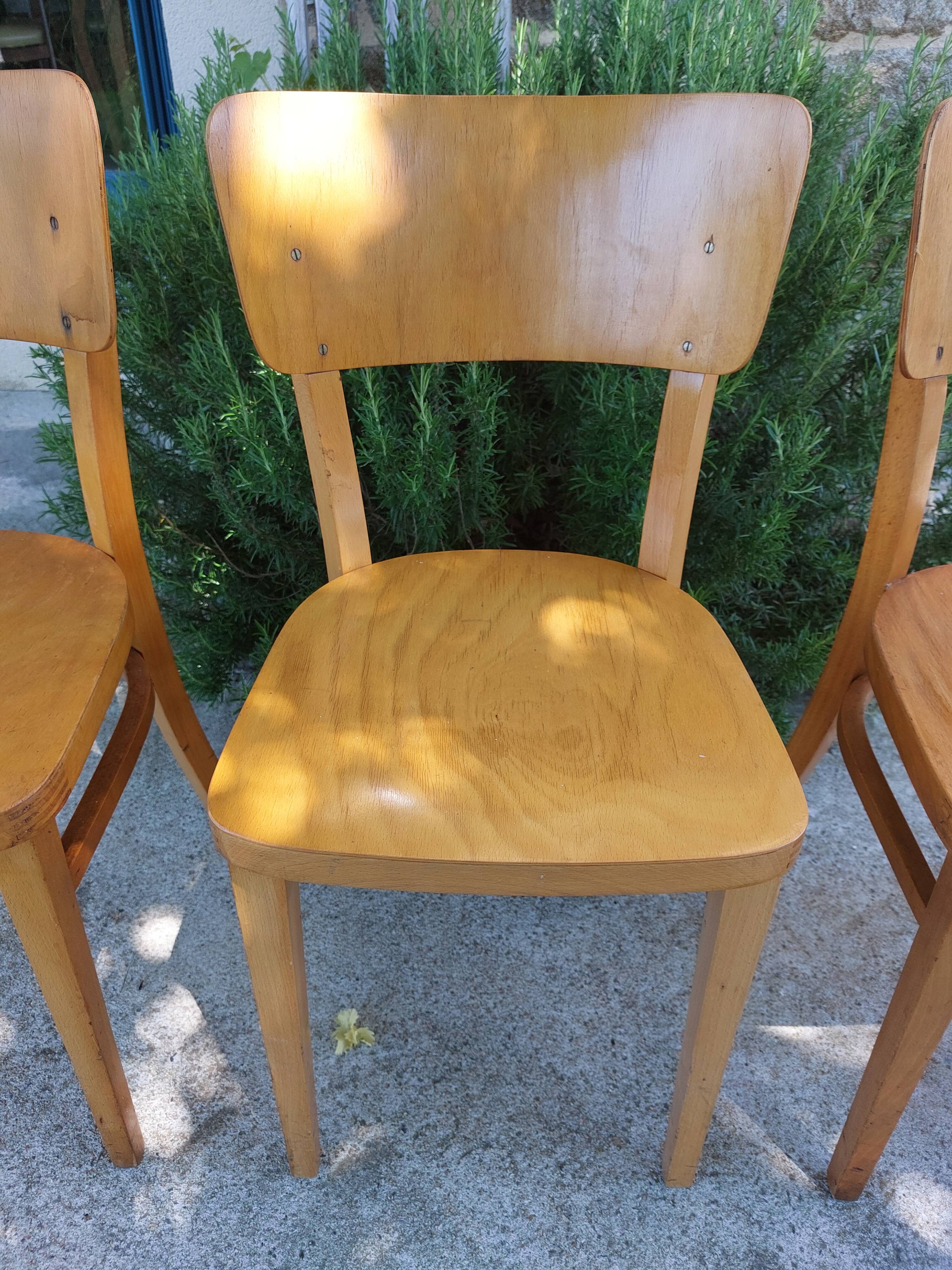 4 bistro chairs, light colour