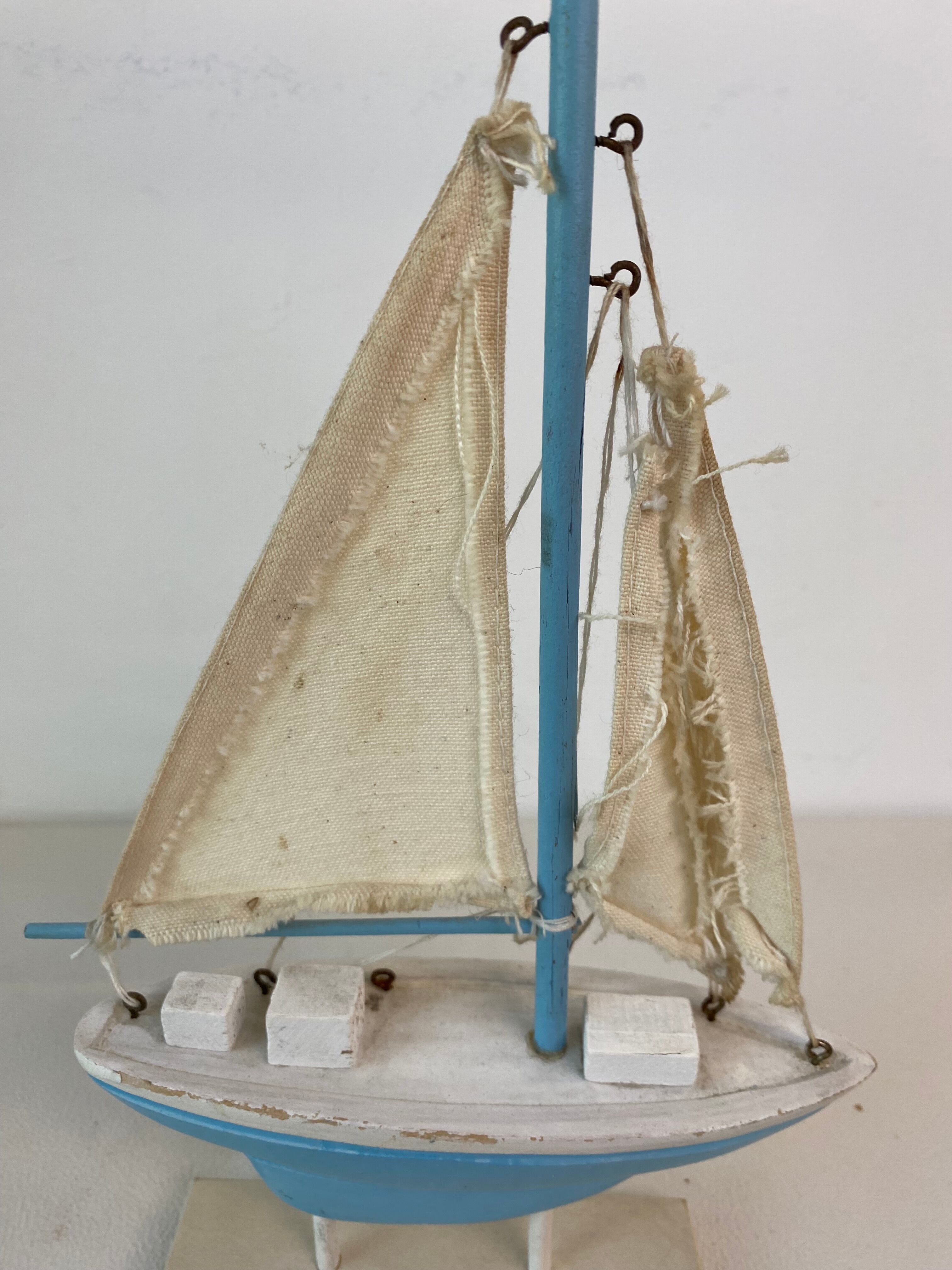 Blue and white boat