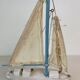 Blue and white boat