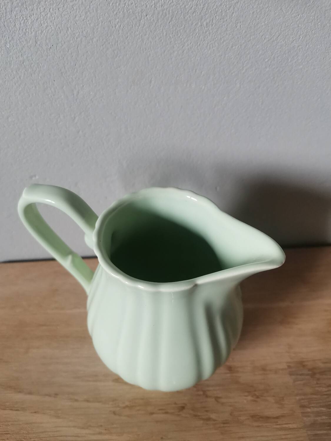 Vintage carafe pitcher Salins les Bains France mint green