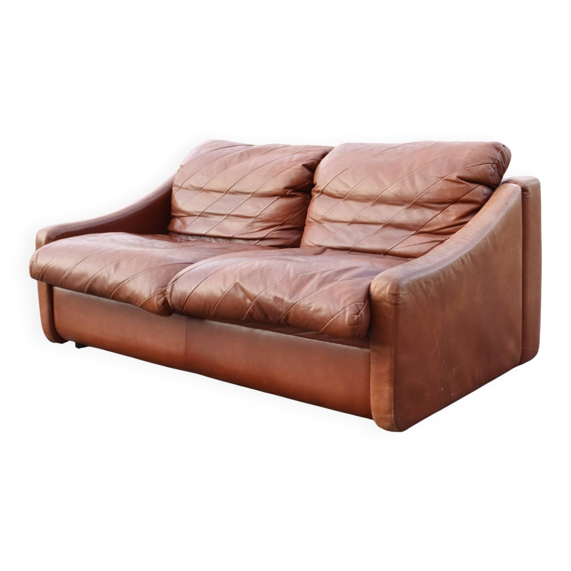 2 Seater Vintage Rolf Benz Sofa oxred leather