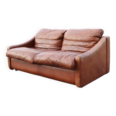 Canapé vintage Rolf Benz 2 places en cuir oxblood