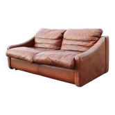 Canapé vintage Rolf Benz 2 places en cuir oxblood
