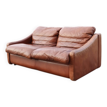 2 Seater Vintage Rolf Benz Sofa oxred leather