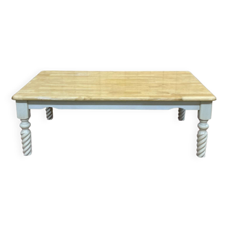 Table basse anglaise en acajou blond des années 70