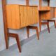Mid-Century Modular Teak Free-Standing Wall Unit with Desk by John Texmon for Blindheim Mobelfabrik,