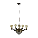 Lustre vintage en laiton et verre, années 40