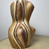 Ceramic vase in wood style by Grandjean Jourdan in Vallauris