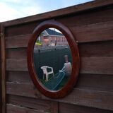 Miroir Art Déco d'époque - Cadre en Loupe d'Amboine sur Stuc circa 1925