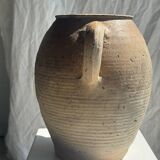 Large beige jar with 2 handles H27
