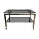Vintage coffee table on chrome wheel and smoked glass