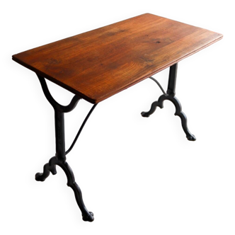 Table bistrot ancienne en bois et fonte E Ringuet