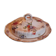 Old ceramic buttermaker, hand-painted floral patterns