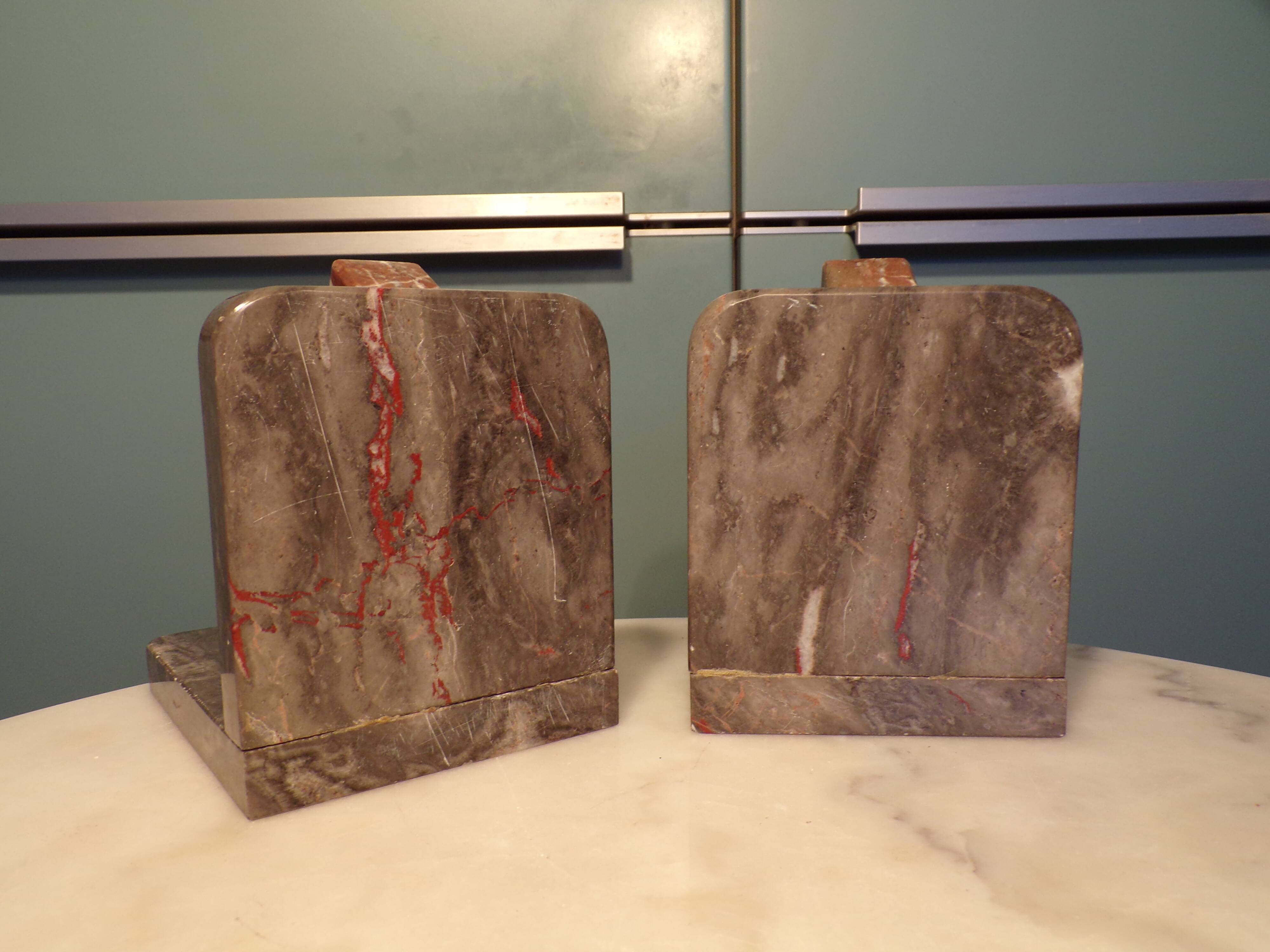 Art Deco marble bookends