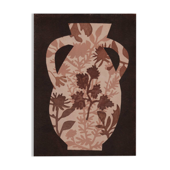 Painting on paper 30x40cm vase painting H821 signed Eawy