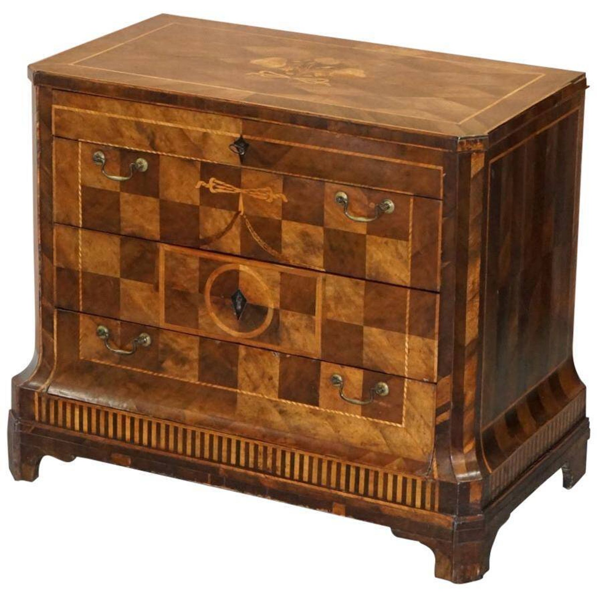 Commode parquetry marqueterie continentale circa 1780