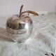 Vintage hollywood regency style apple shaped silver metal box