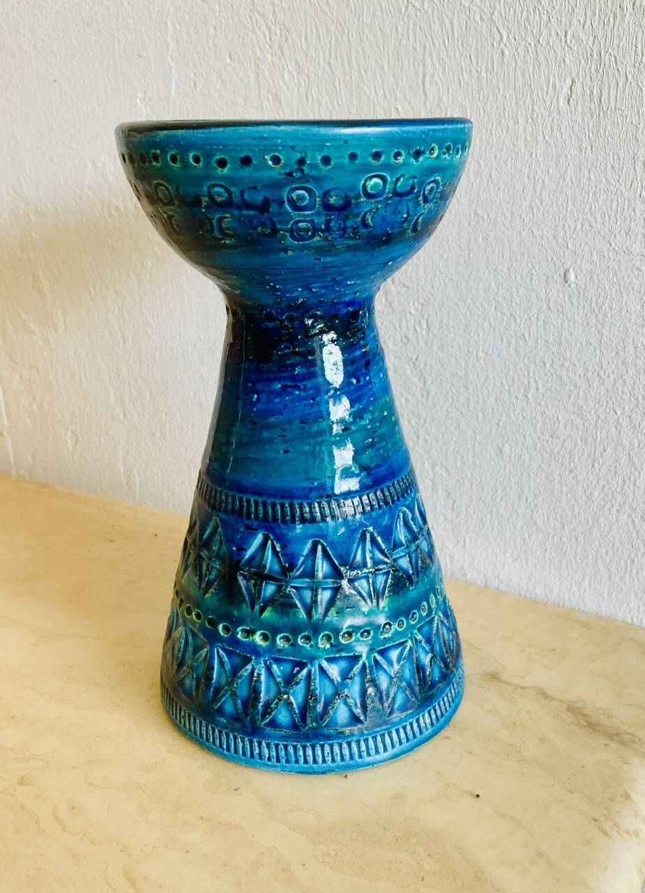 Bougeoir / Vintage Candle Holder Rimini Blue by Bitossi, 1950s