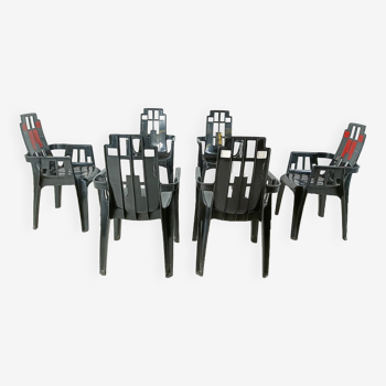 Chaises Boston par Pierre Paulin pour Henry Massonnet, 1988, Set de 6