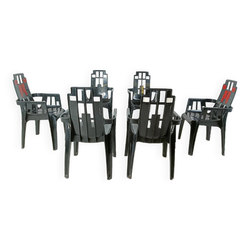 Chaises Boston par Pierre Paulin pour Henry Massonnet, 1988, Set de 6